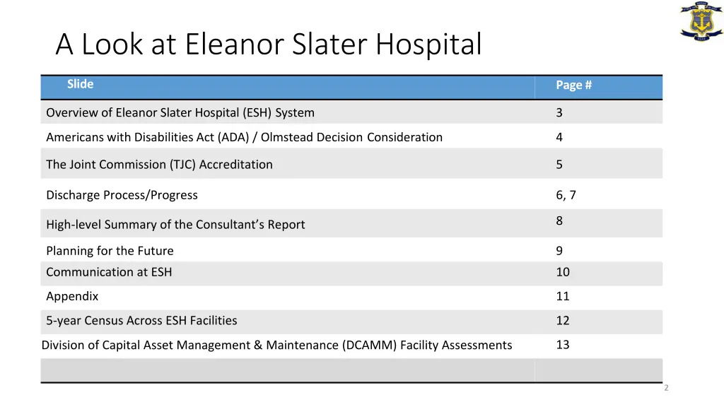 a look at eleanor slater hospital
