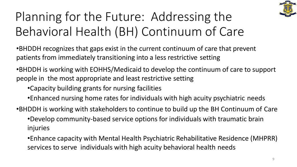 planning for the future addressing the behavioral