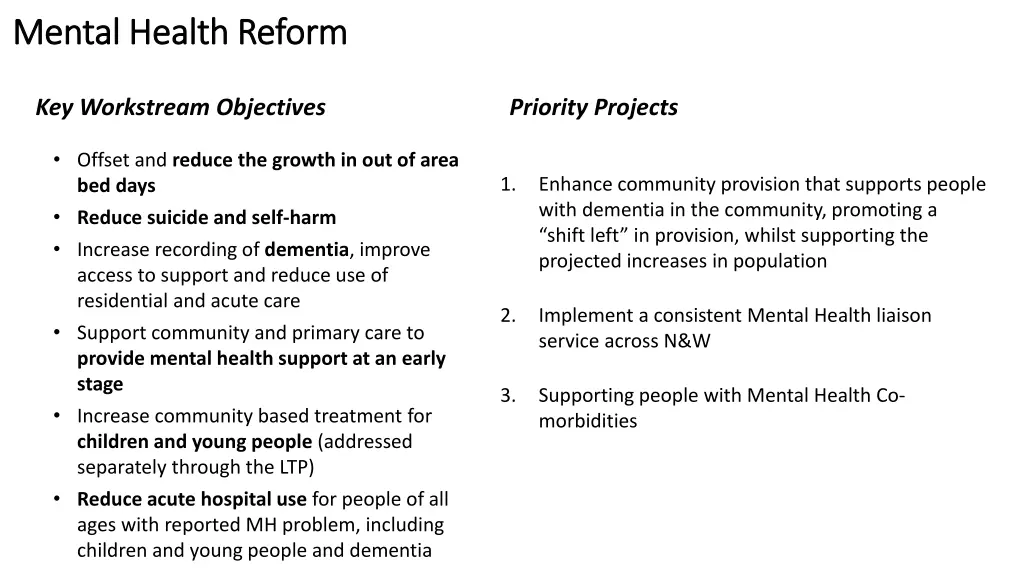 mental health reform mental health reform