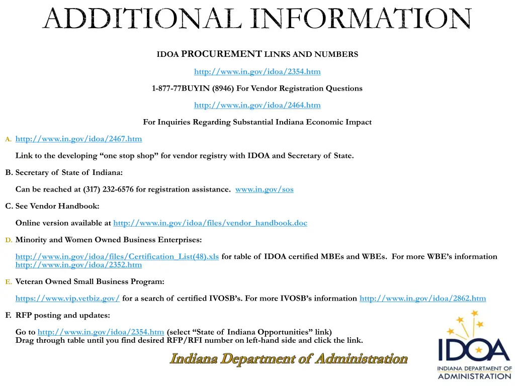 additional information