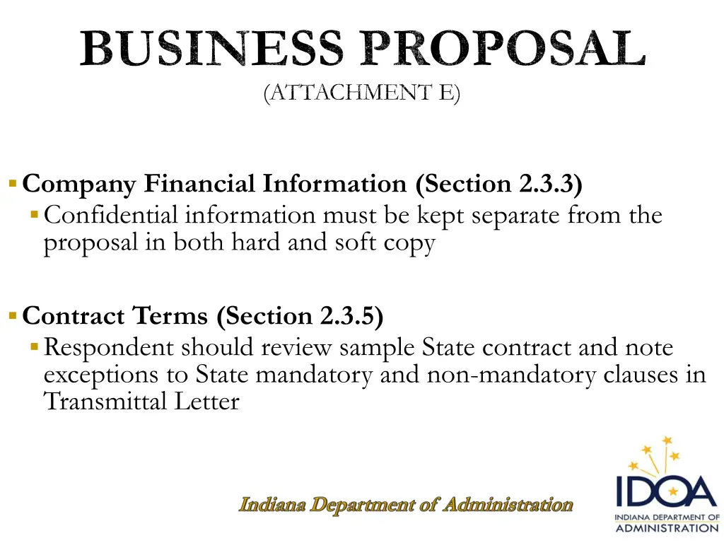 business proposal attachment e