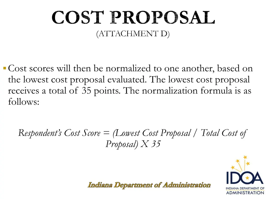 cost proposal attachment d
