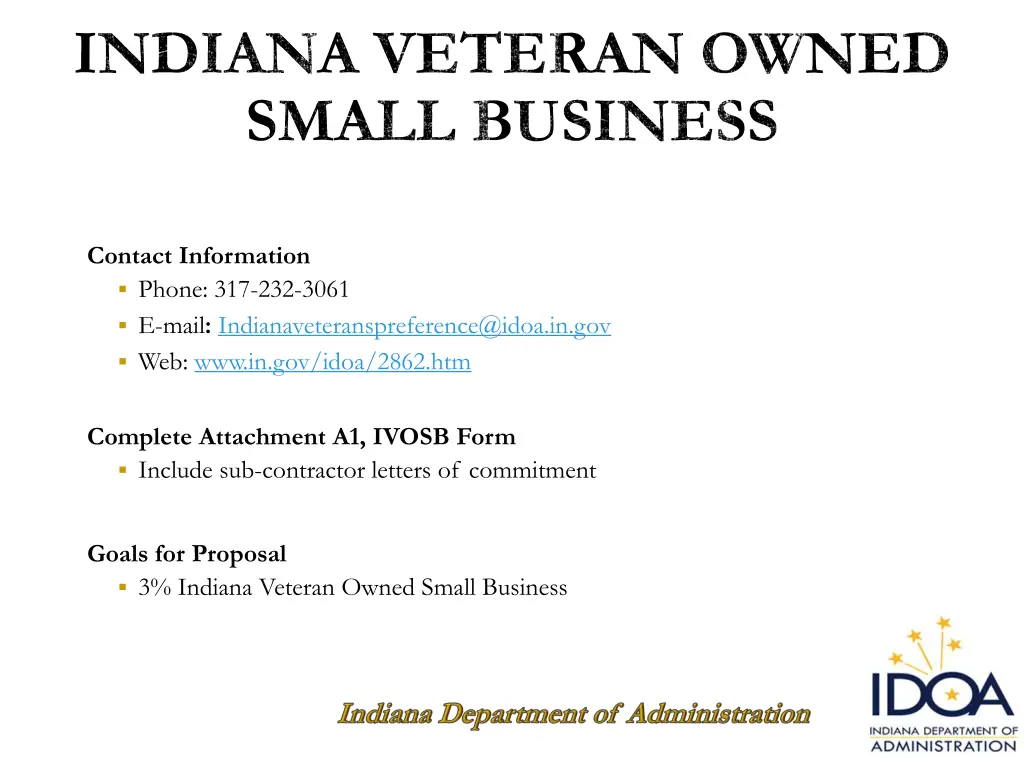 indiana veteran owned small business
