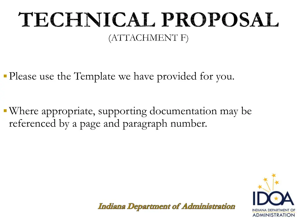 technical proposal attachment f