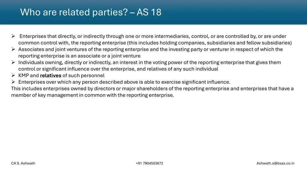 who are related parties as 18