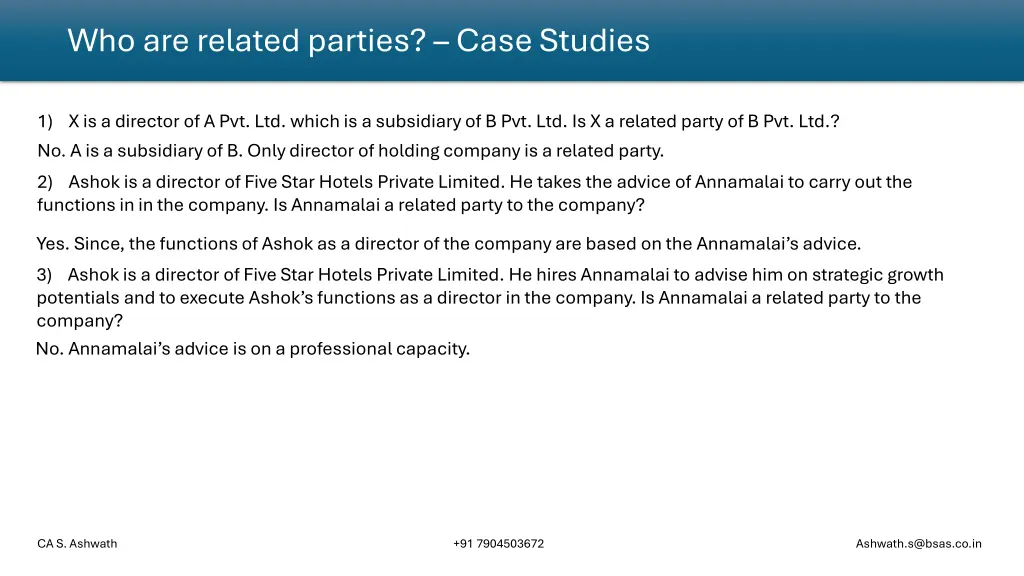 who are related parties case studies