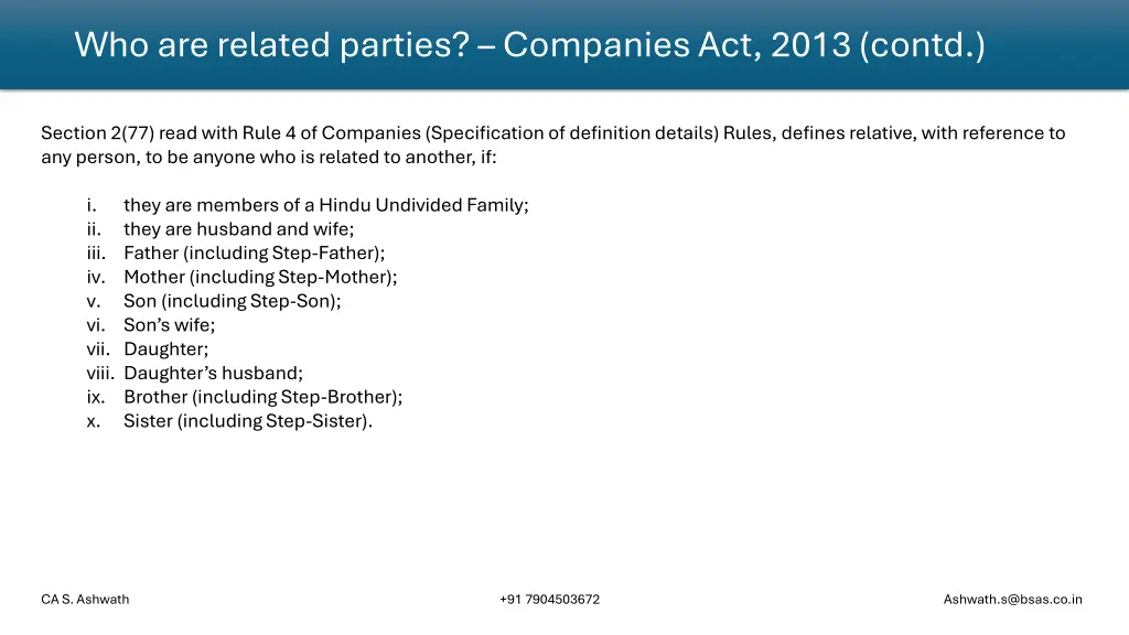 who are related parties companies act 2013 contd