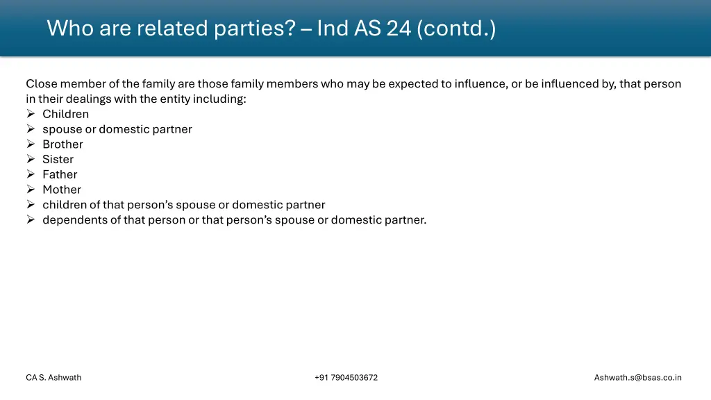 who are related parties ind as 24 contd