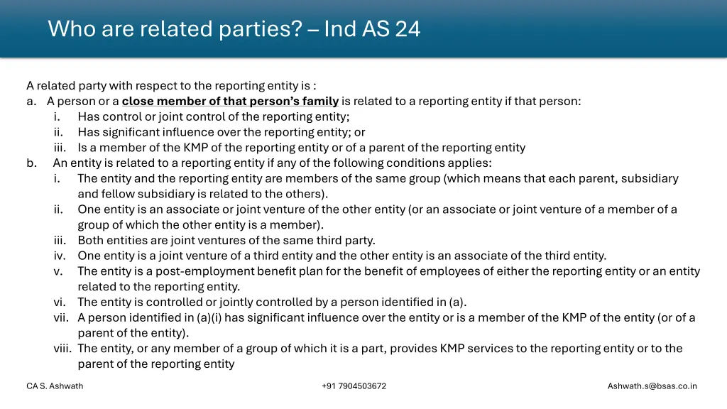 who are related parties ind as 24