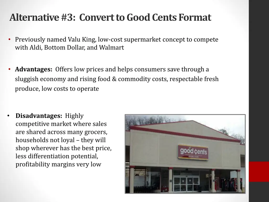 alternative 3 convert to good cents format
