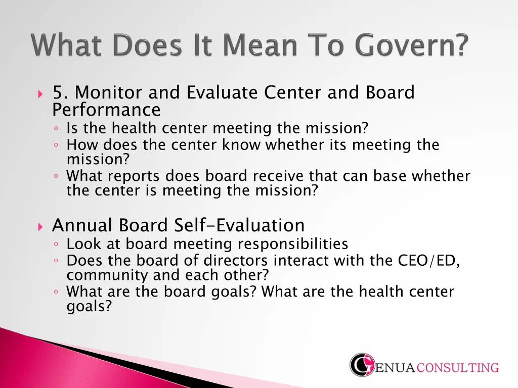 5 monitor and evaluate center and board