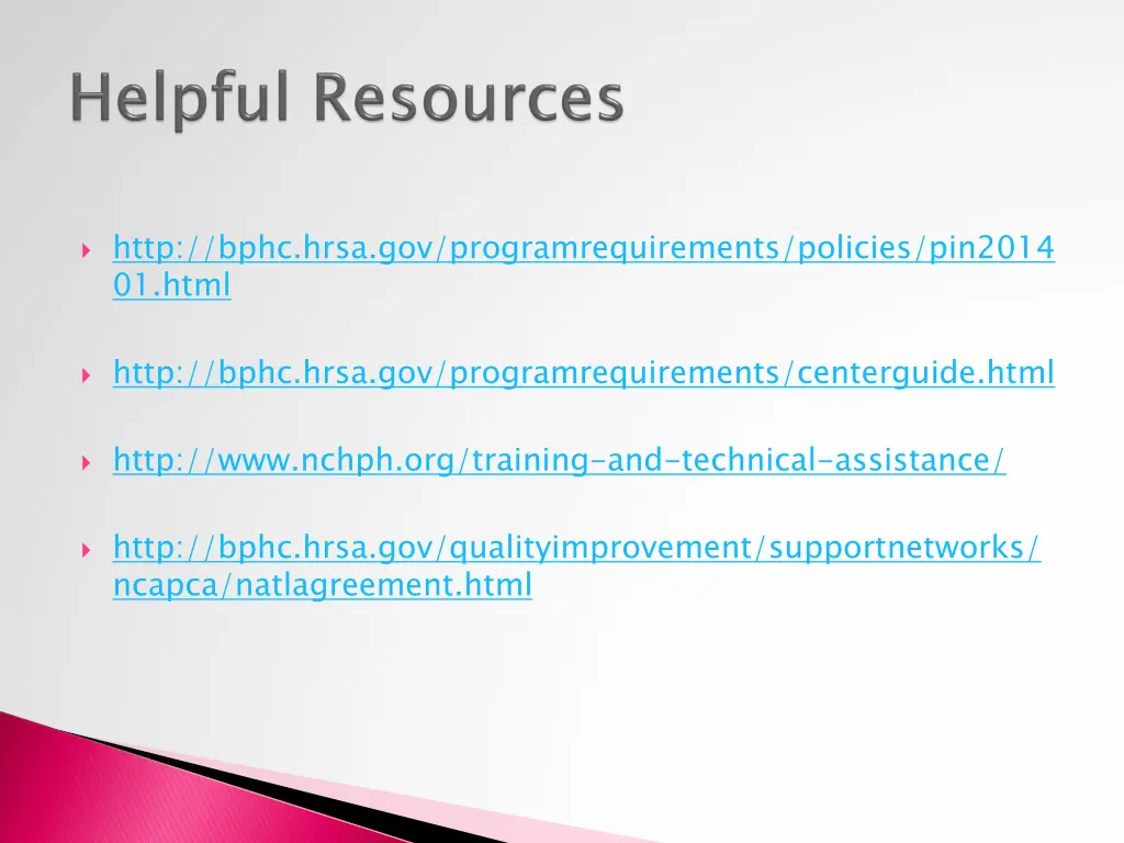 http bphc hrsa gov programrequirements policies