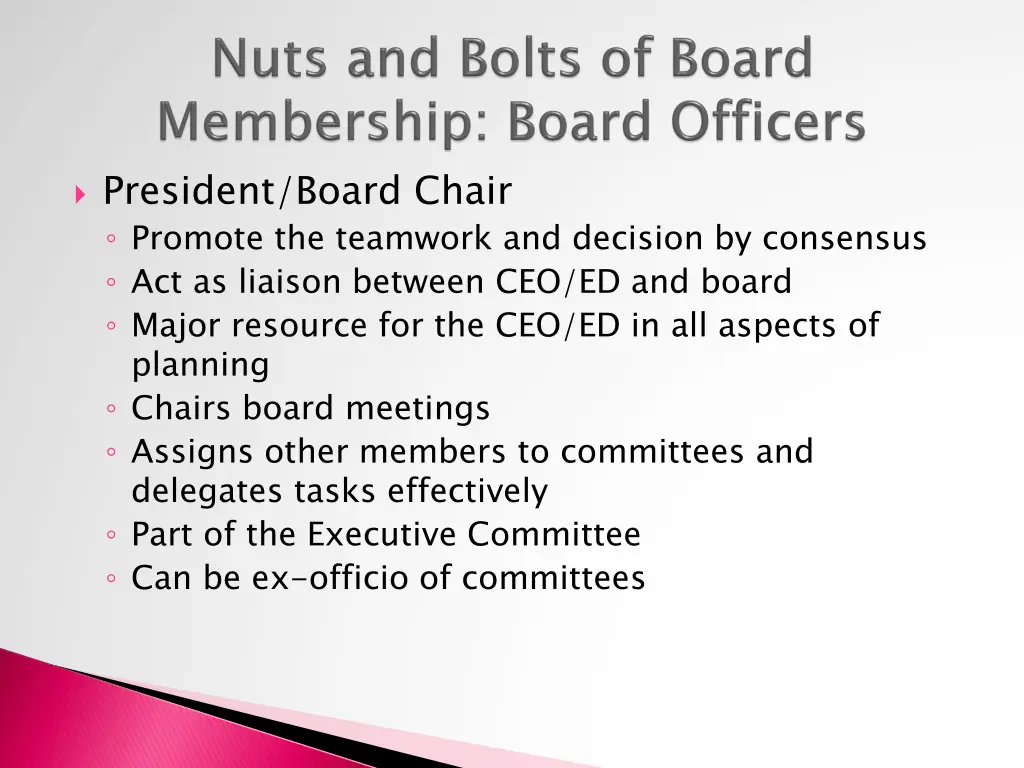 president board chair promote the teamwork
