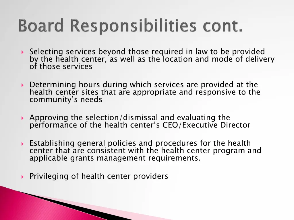 selecting services beyond those required
