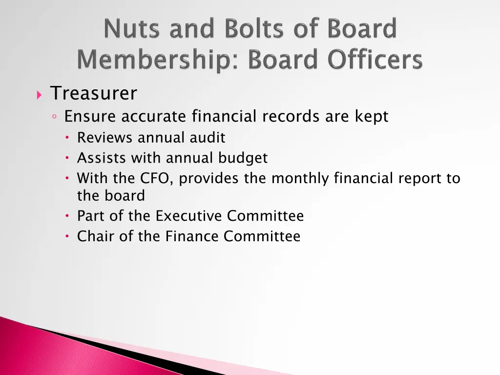 treasurer ensure accurate financial records