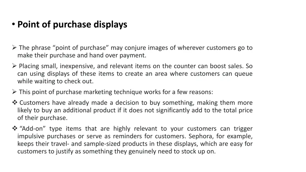 point of purchase displays