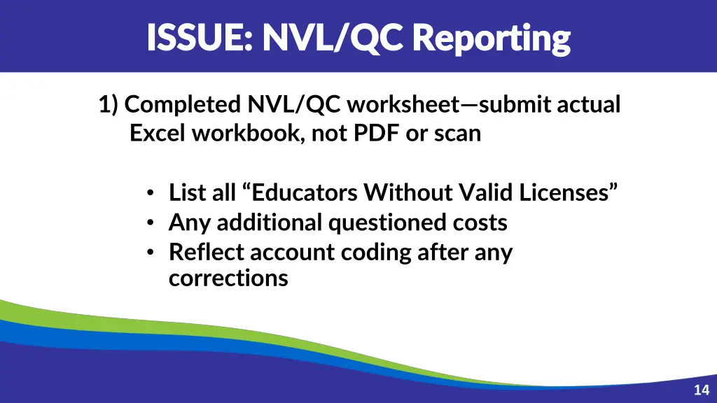 issue nvl qc reporting issue nvl qc reporting