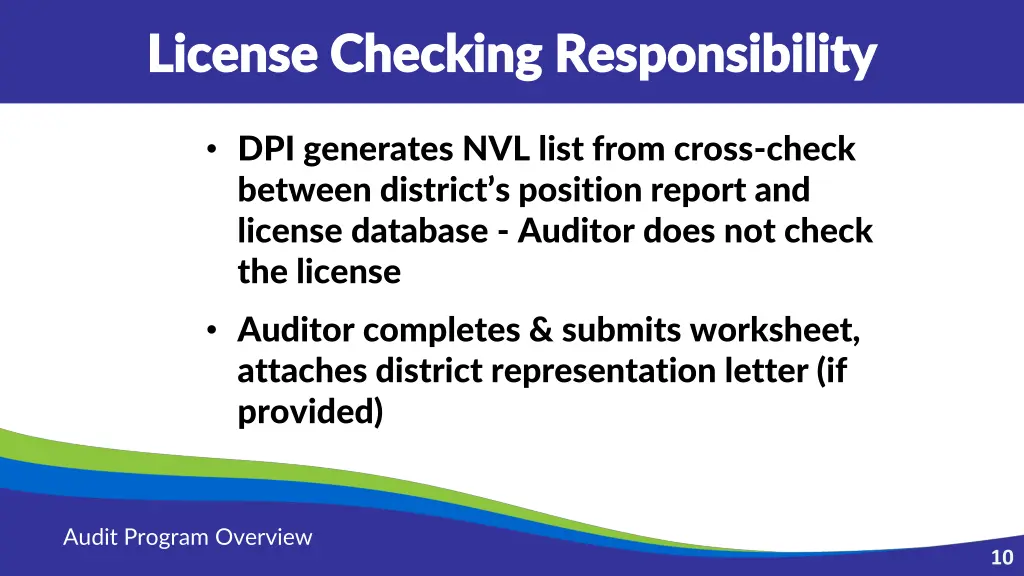 license checking responsibility license checking