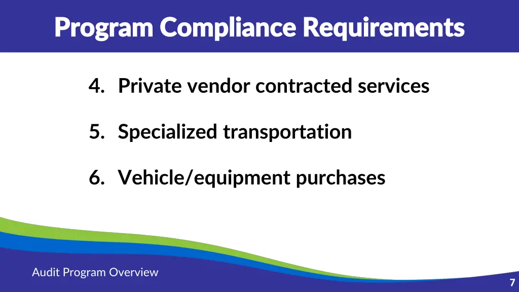 program compliance requirements program 1