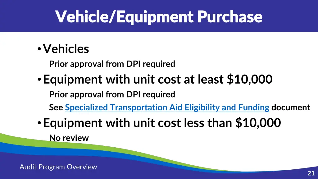 vehicle equipment purchase vehicle equipment