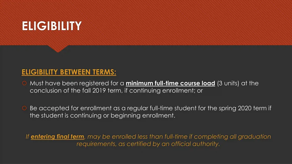 eligibility