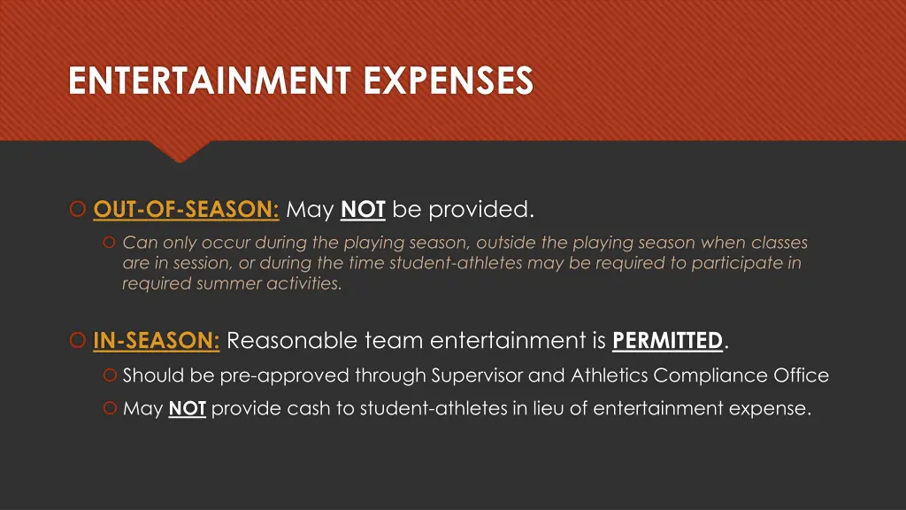 entertainment expenses