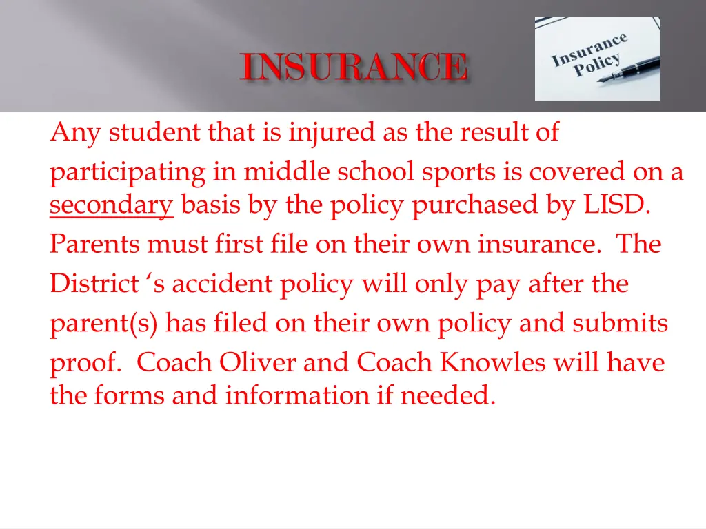 any student that is injured as the result