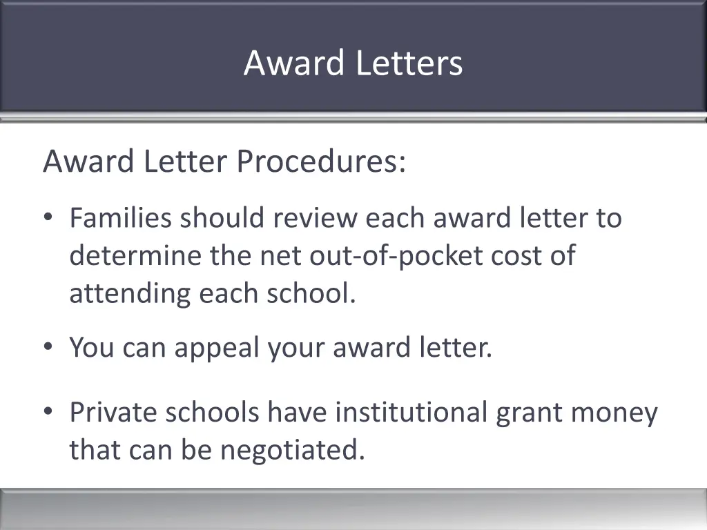 award letters 2