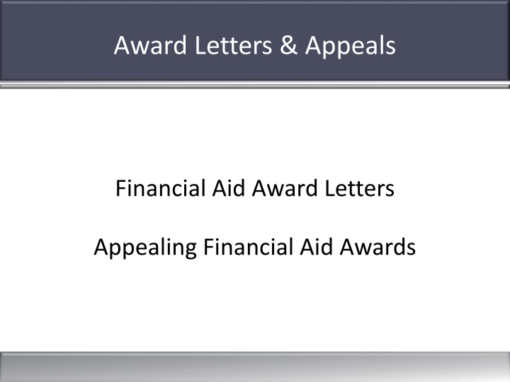 award letters appeals