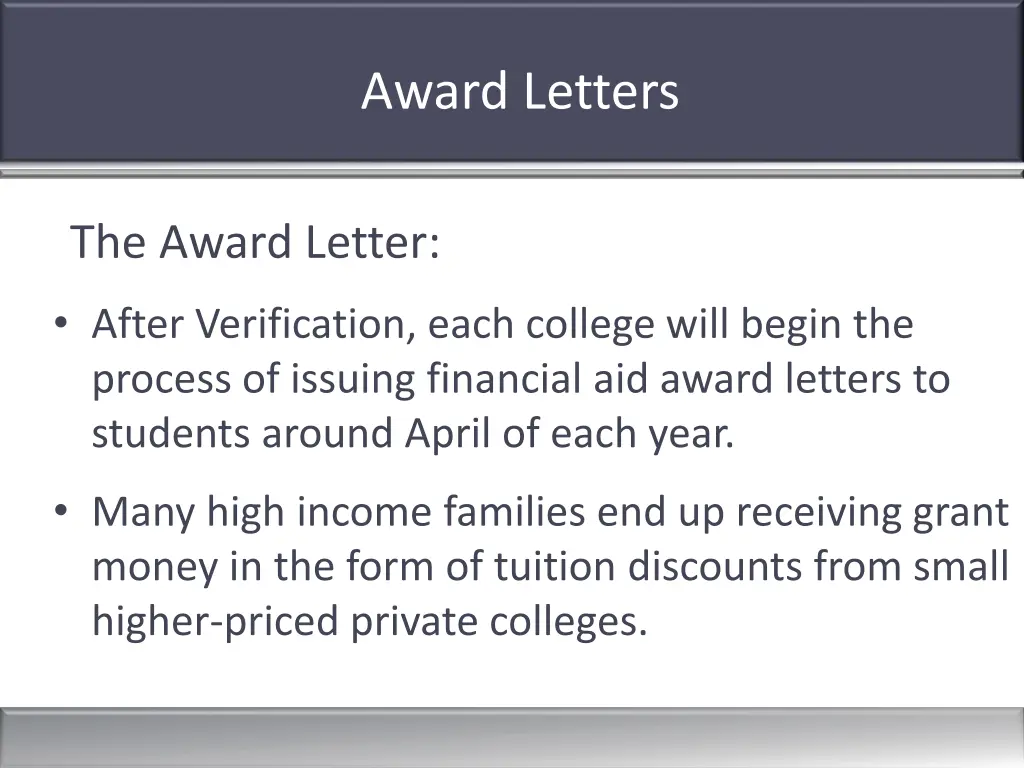 award letters