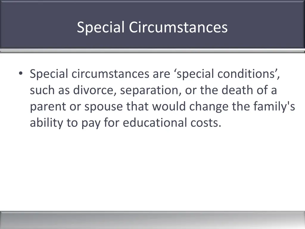 special circumstances