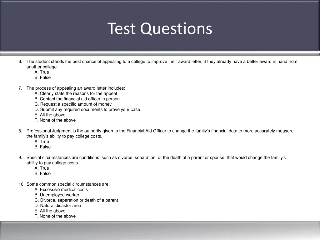 test questions 1