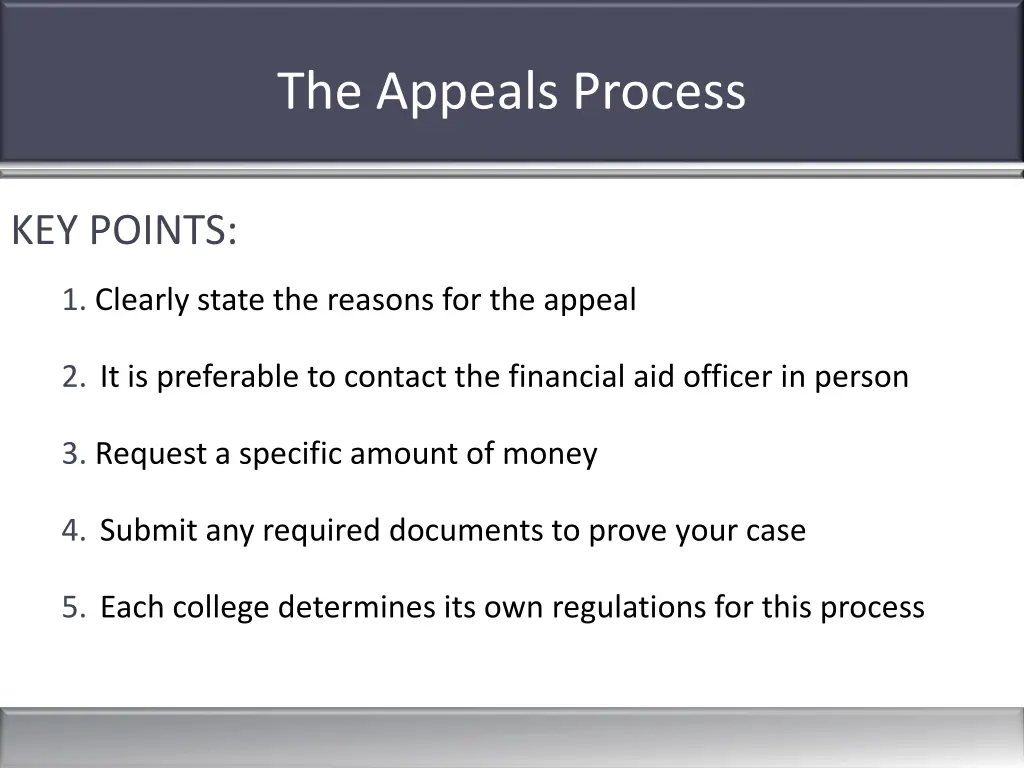 the appeals process 1