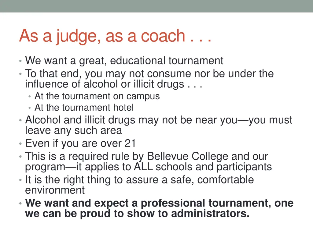 as a judge as a coach