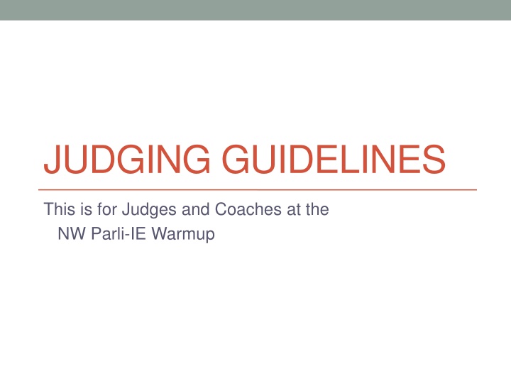 judging guidelines