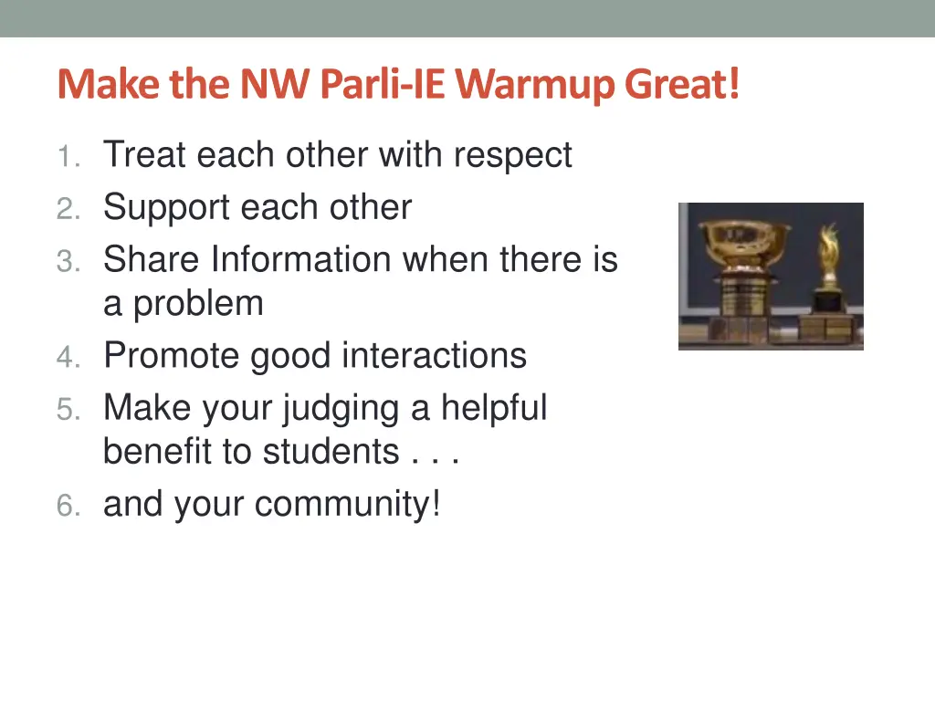 make the nw parli ie warmup great