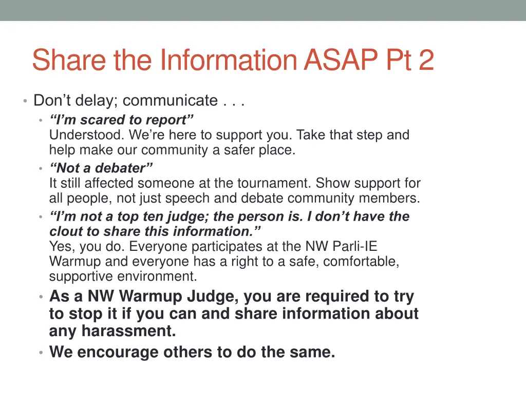 share the information asap pt 2