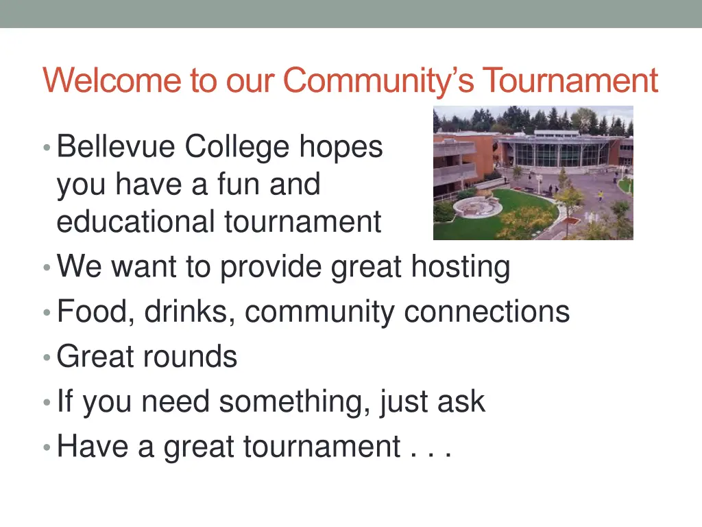 welcome to our community s tournament