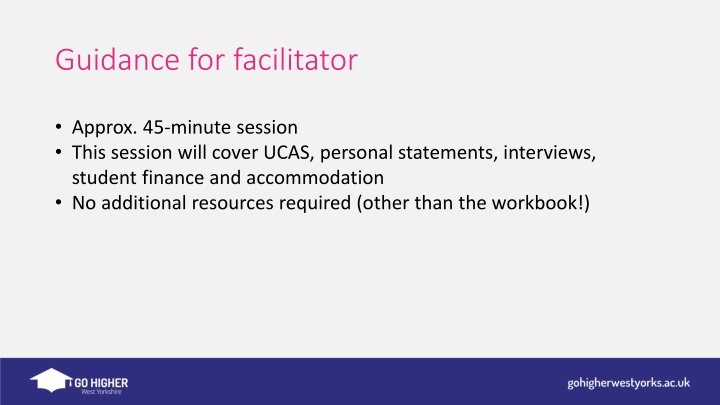 guidance for facilitator