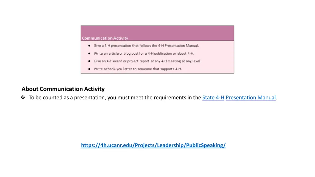 about communication activity to be counted