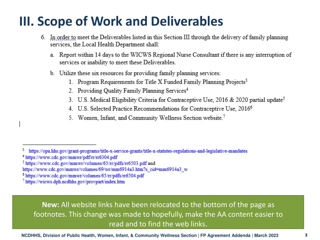 iii scope of work and deliverables