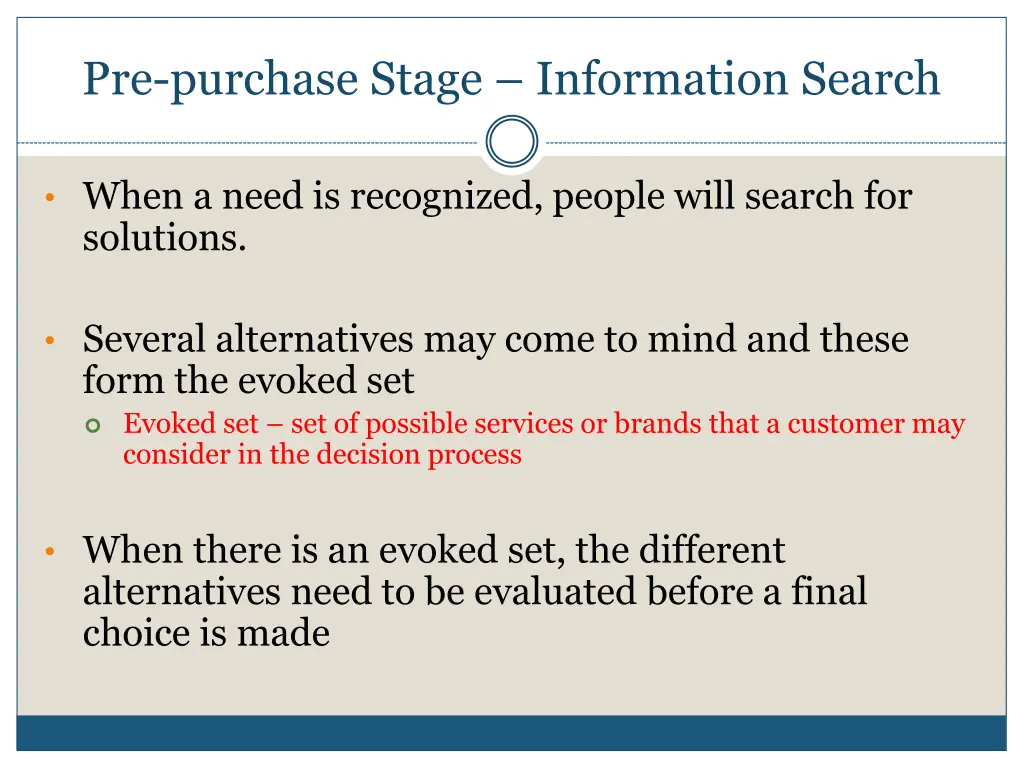 pre purchase stage information search