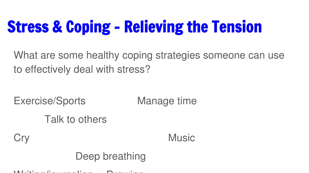 stress coping stress coping relieving the tension