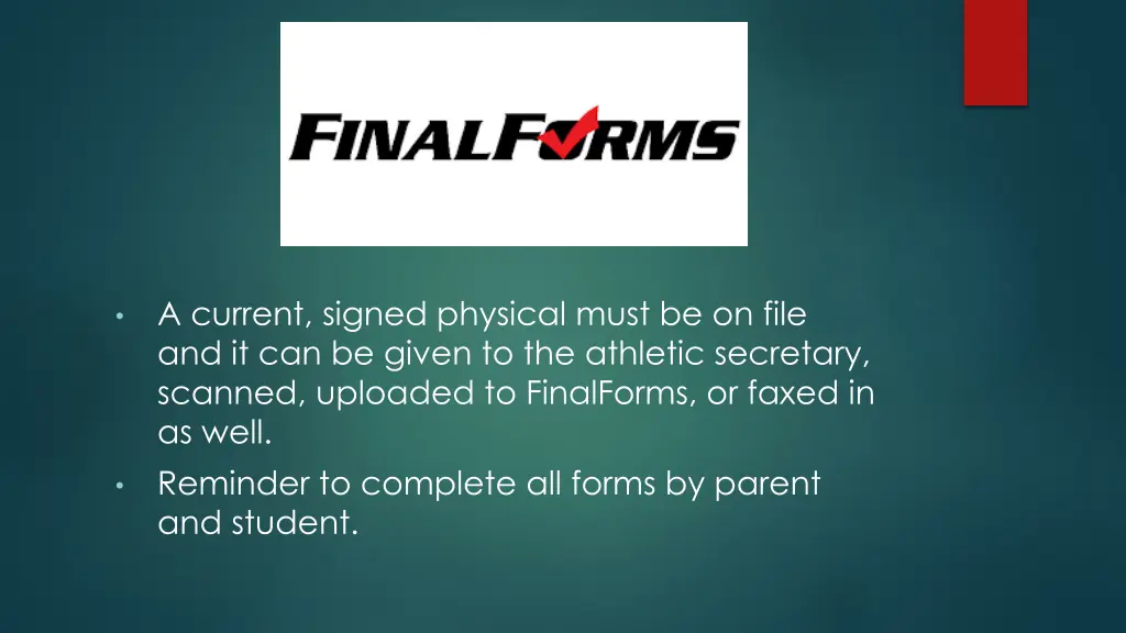 a current signed physical must be on file
