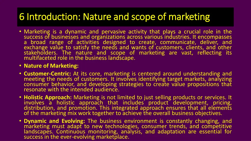 6 introduction nature and scope of marketing