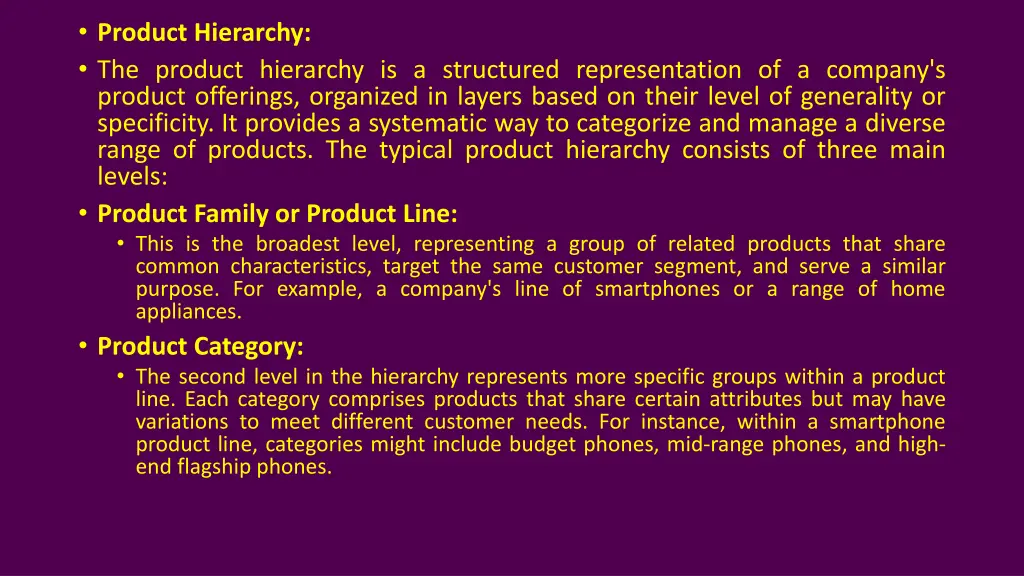 product hierarchy the product hierarchy