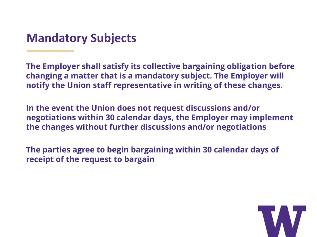 mandatory subjects