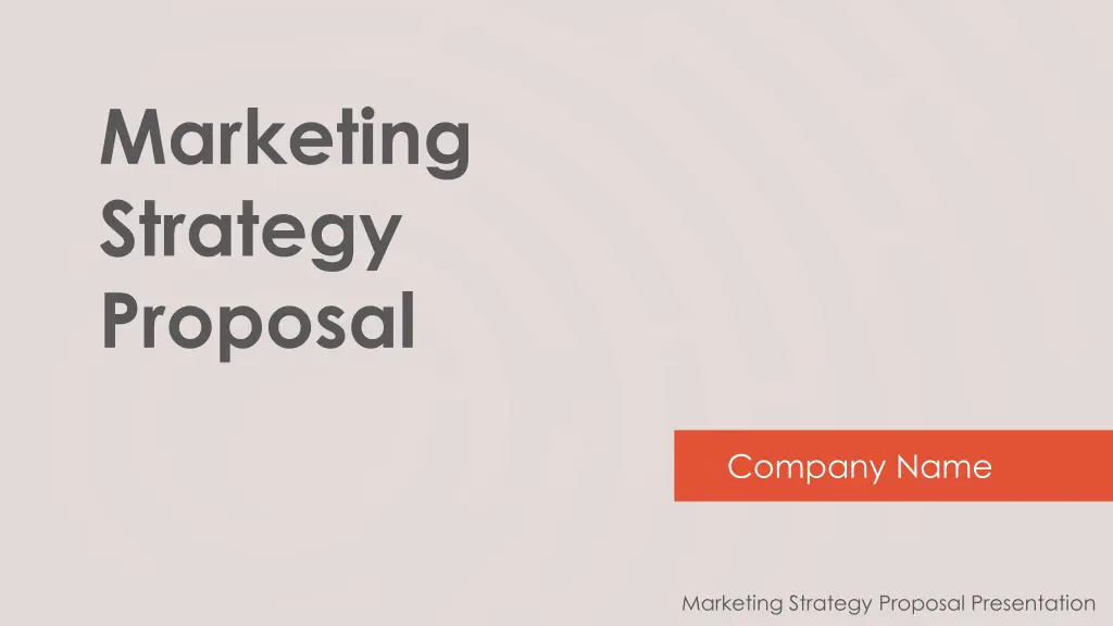 marketing strategy proposal
