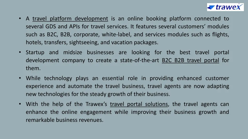 a travel platform development is an online