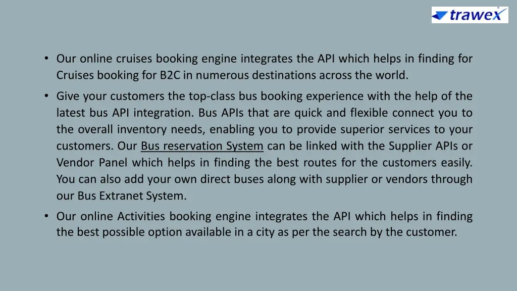 our online cruises booking engine integrates